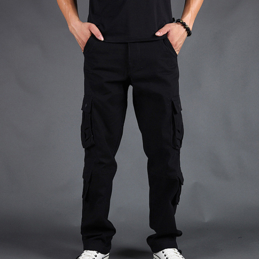 Herren Relaxte Passform Cargo Hose - Gerades Bein mit Seitlichen Pattentaschen