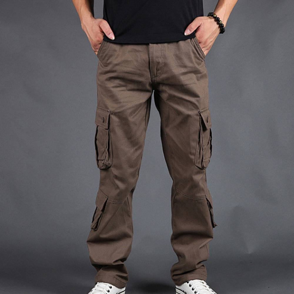 Herren Relaxte Passform Cargo Hose - Gerades Bein mit Seitlichen Pattentaschen