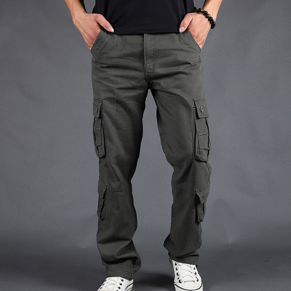 Herren Relaxte Passform Cargo Hose - Gerades Bein mit Seitlichen Pattentaschen