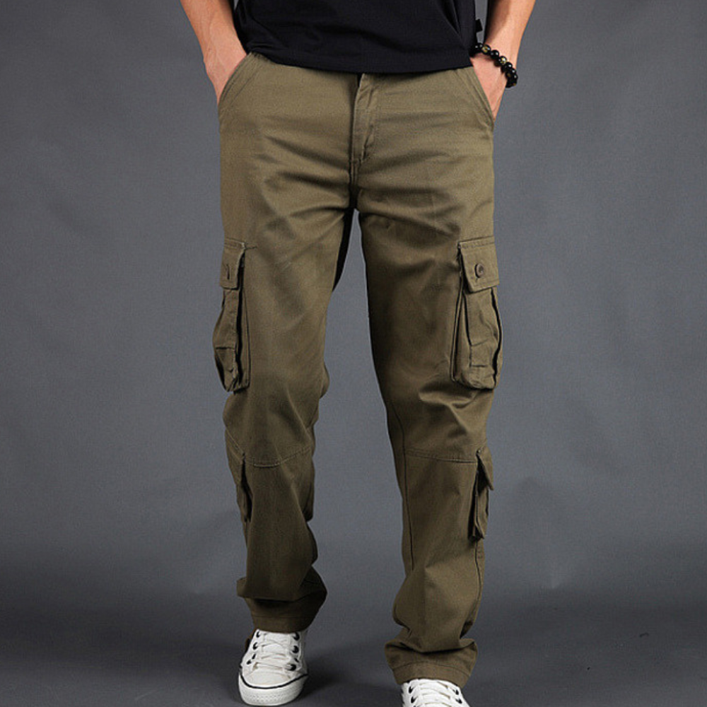 Herren Relaxte Passform Cargo Hose - Gerades Bein mit Seitlichen Pattentaschen