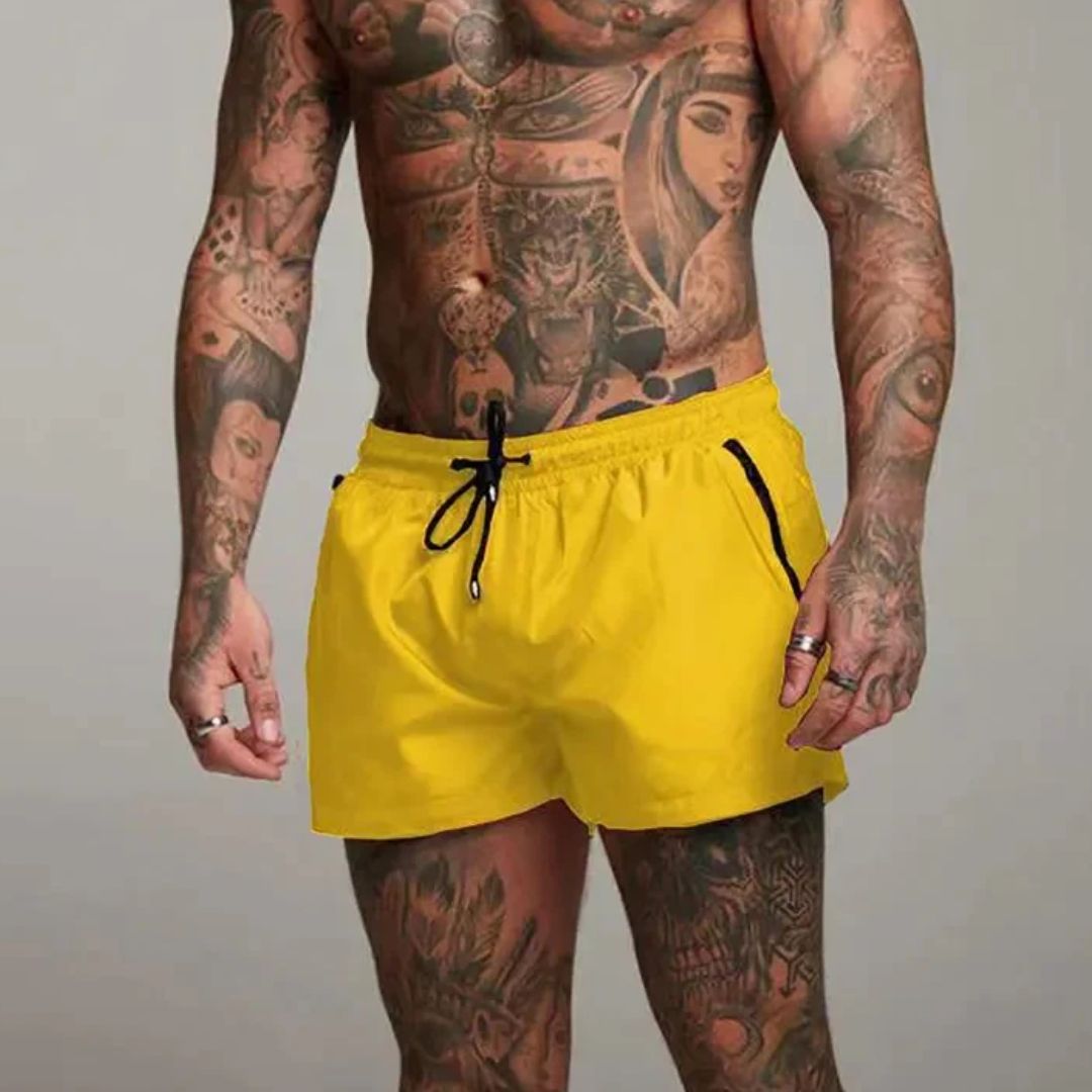 Herren Schnelltrocknende Badehose mit Reißverschlusstaschen