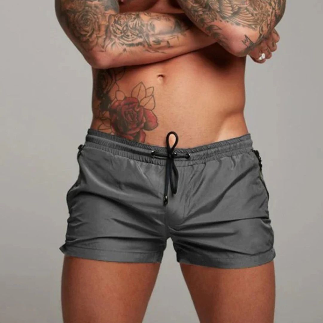 Herren Schnelltrocknende Badehose mit Reißverschlusstaschen