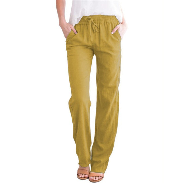 Damen Leinenhose - Elastischer Bund & Lockere Passform